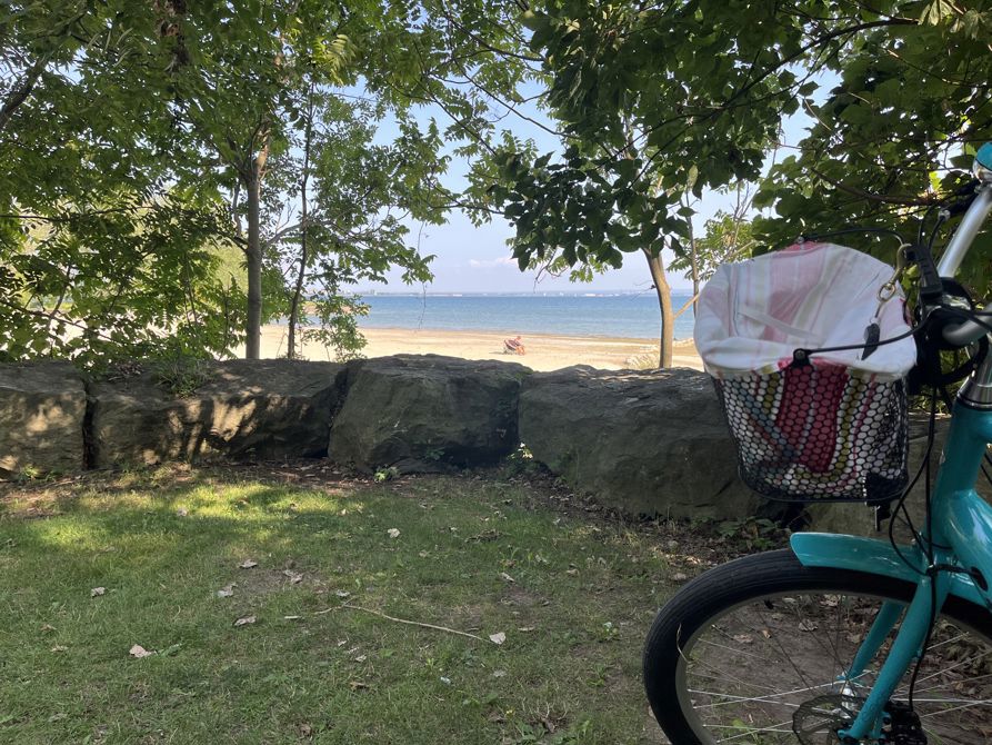 Hot but breezy ride by our lake!