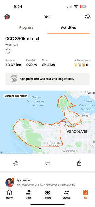 343 kms Strava won’t link