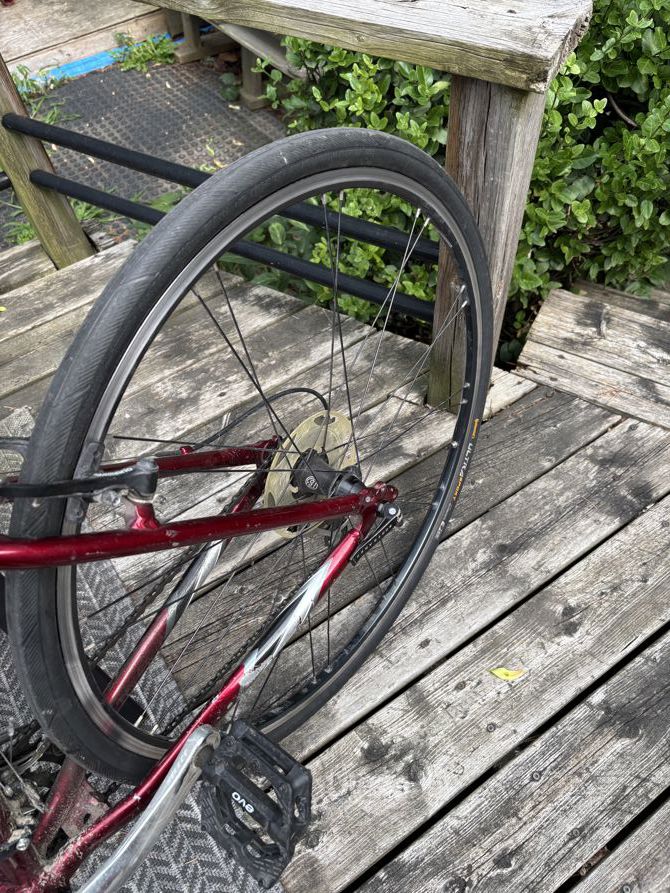 Lost a chunk of my tire, but still hitting my goal!