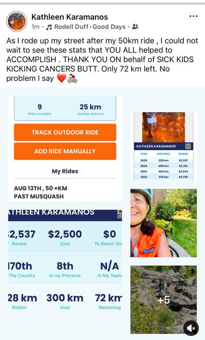 Aug 13th Kick Cancers Butt Day ; 50km Musquash ride