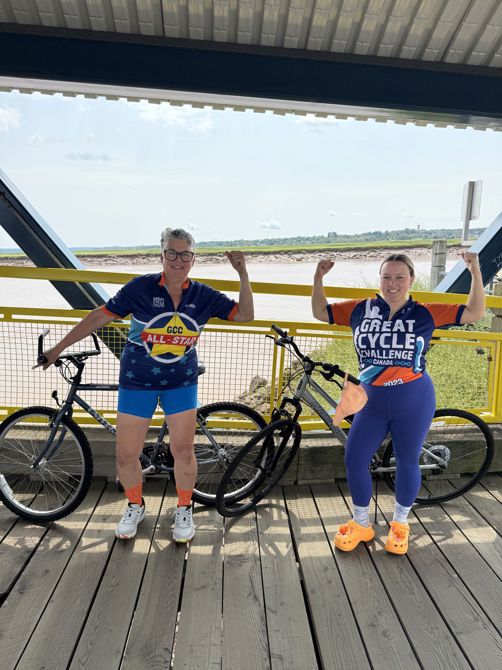 Karen’s rocking her All Star jersey for today’s ride
