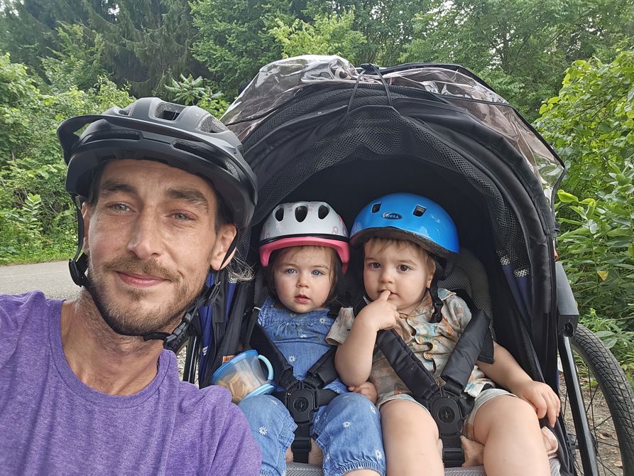 Bed time ride with Freya and Titan